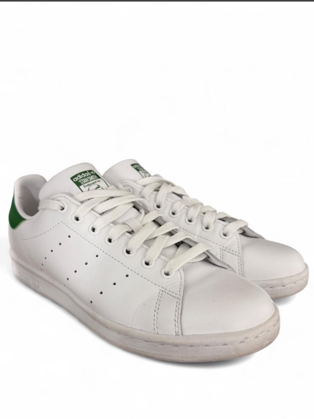 Women’s Adidas Stan Smith Tennis Shoes with Green Heel Tab